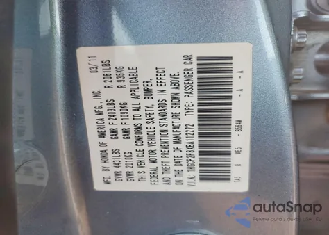 2011 Honda Accord Exl из США, поврежденный, VIN 1HGCP2F8XBA112272